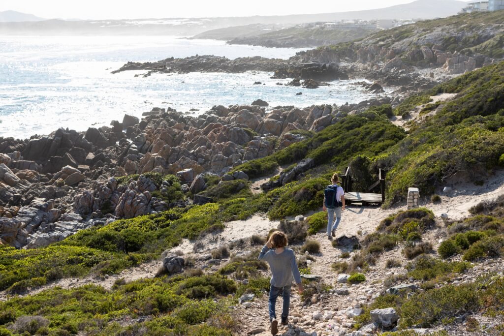 Two hikers on Best Whale Trail South Africa